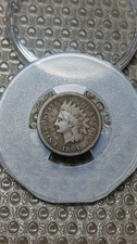 1864 Bronze No L Round Bust Indian Head Cent Penny G/VG Scratches           D783 picture