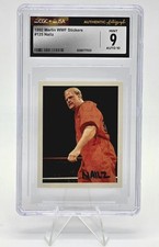 1992 Merlin WWF Sticker #125 Nailz Signed Auto CGC 9 JSA 10 WWE Auto Slab picture
