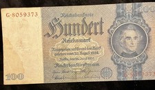 1935 Series WWII 100 Reichsmark Germany Third Reich With Swastika Nazi picture