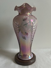 Signed Don Fenton & T. Gaskins Dusty Rose Feather Vase | 1997 Museum Collection picture