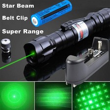 990Miles Green Laser Pointer Pen Star Pattern Visible Beam Rechargeable Lazer picture