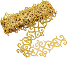 about 5.2 Yards Gold Embroidery Polyester Ribbons, 3