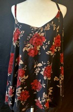 TORRID Women's Size 2X (18-20) Black Floral Fully Lined Adjustable Straps  picture