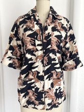 Vtg 40s 50s Womens Novelty Horse Pattern Crown Metal Zipper Sz M Pockets picture