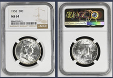 1955 P NGC MS64 Franklin Half Dollar 50c Silver US Mint Coin 1955-P MS-64 picture