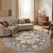 Vintage 8X8 round Area Rugs 8Ft Circle Washable Living Room Rug picture