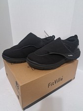 Fitville EasyTop Wings V2 Diabetic Comfort Shoes Sneakers Mens Size 15EEW Black picture
