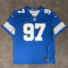Nike Detroit Lions Aidan Hutchinson Men's XL Legend Blue Jersey #97 NWT picture