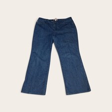 Chico's Platinum Jeans Women's Sz 2.5/US14 Dark Wash Straight Rhinestone Pockets picture