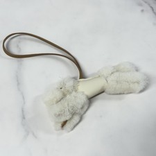 Hermes Buddy Bag Charm Lambskin Clay Chai White Brown Agneau Milo Mouton Dog picture