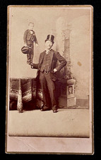 Antique Sideshow CDV Photo Major Tot Human Midget Chas Eisenmann NY 1880s picture