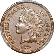 1872 1C Shallow N Indian Cent PCGS AU58BN (PHOTO SEAL & CAC) picture