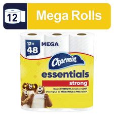 Charmin Essentials Strong Toilet Paper 12 Mega Rolls, 429 Sheets Per Roll picture