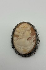Lovely Vintage Carved Shell Cameo Brooch and/or Pendant picture