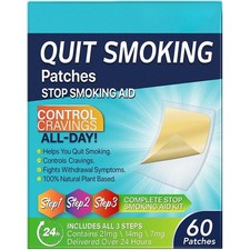 3-in-1 Quit Smoking Patches (21mg/14mg/7mg) - 60 Patches Nicotine Aid US picture