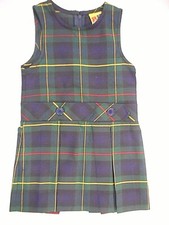 Girls R/K Multi-Color Plaid Uniform Jumper Dress Reg. &plus Size 6 1/2 picture