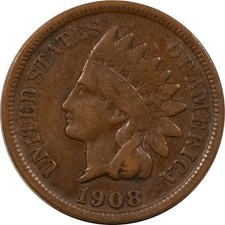 1908-S INDIAN CENT - HIGH GRADE CIRCULATED EXAMPLE KEY-DATE picture