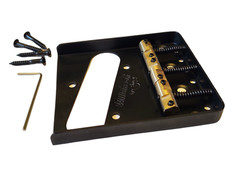 WILKINSON Black Telecaster Ashtray Bridge with WTB Compensated Brass Saddles picture