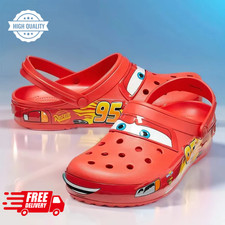 Kid’s LIGHT-UP Lightning McQueen Crocs boys girls Shoe Clog Disney C8-J3 Size ** picture