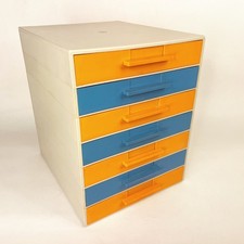 Vintage MCM 1970’s Space Age Modular Stacking Plastic Desk Organizers picture