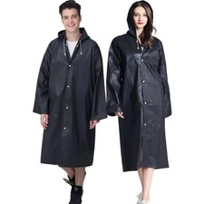 4 PACK EVA Rain Poncho, Reusable Rain Ponchos for Adults,Unisex Rain Coat w Hood picture