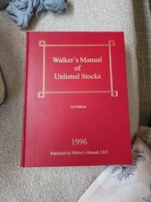 Walker's Manual of Unlisted Stocks 1996, 1st Edition | Hardback | ©1996 VGUC picture