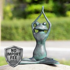 SPI Home Cast Aluminum Stretching Yoga Frog Garden Sculpture 15.5 Inches High picture