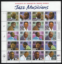 ALLY'S STAMPS US Scott #2983-92 32c Jazz Musicians Pane [20]  MNH [FP-4] picture