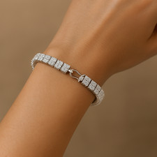 10 Ct Natural Diamond Tennis Bracelet in 14K White Gold (Certified, HPHT) picture