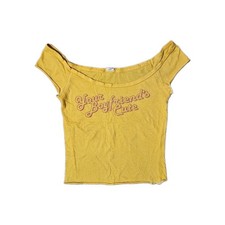 Banned Hollister Your Boyfriend's Cute Y2K Vintage Off Shoulder Crop Top Rare picture