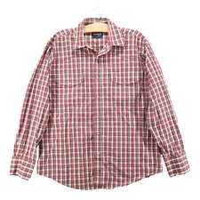 Wrangler Men's Western Snap Shirt Long Sleeve Multicolor XL Plaid Flap Pockets picture