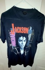 Vtg. 1988 Michael Jackson Touch of Gold- Bad Tour Shirt  L Black Deadstock Pepsi picture