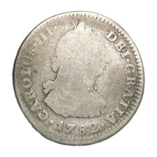 1782 Mo FF MEXICO 1 ONE REAL OLD SILVER COIN SPANISH COLONY picture