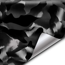 VViViD+ 2020 Edition Black Stealth Large Sized Pattern Camouflage Vinyl Car W... picture