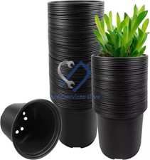 100 Pack Nursery Pots, 4 Inch Nursery Pot for Plants, Plastic Plant Pots picture
