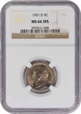 1951-D Jefferson Nickel MS66 5FS NGC picture