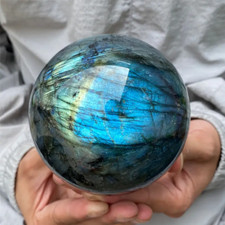 Large Natural Labradorite Sphere Polished Handcraft Ball Blue 2.76-3.15in 7-8 cm picture