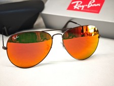 RAY-BAN RB3026 Aviator Sunglasses Gun-colored Frame 62mm Purple Lens picture