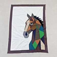 Handmade Original Horse Baby Quilt Top 40x53