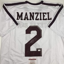 Autographed/Signed Johnny Manziel Texas A&M White College Jersey JSA COA picture