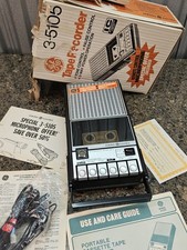 Vintage GE  3-5105F Working Cassette Player Recorder, W/ Box, Mic, Cord, Manuals picture