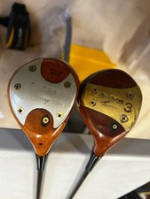 Vintage Macgregor MT Tourney Persimmon Wooden Driver & 3 Wood picture