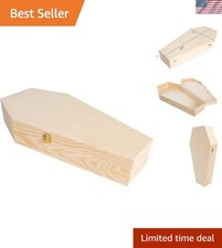 Gothic 18-Inch Unfinished Coffin Box - Ideal for Halloween Party Favors & Crafts picture