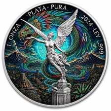 1 oz Silver Coin 2024 Mexico Libertad Quetzalcoatl's Ascension Mintage 199 picture