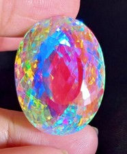 AAA 68 Ct+ Loose Gemstone Natural Rainbow Mystic Topaz Certified Oval Cut picture