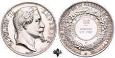FRANCE Napoleon Lyon III Concours d'animaux butcherie 1865 SILVER Medal picture