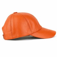 Vintage Leather Baseball Cap Hat – 100% Genuine Sheepskin Leather Hat picture
