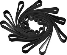 Fabbay 10 Pcs Large Heavy Duty Silicone Rubber Bands 8 Inch Thick Black Rubber B picture