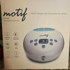 Motif Luna Double Electric Breast Pump Kit w/ Bottles Tubing 24mm White/Blue picture