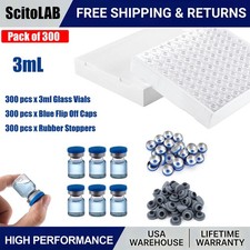 300PCS 3ml Glass Vials Headspace Vials Clear 20mm Crimp top Flat Bottom HPLC picture